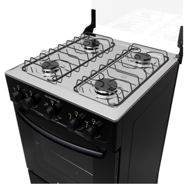Fogao Atlas com Mesa de Inox Coliseum Plus 4 Bocas com Acendimento Manual Preto-d0d36f7f-6bbb-491e-b186-fe0b71ef5168