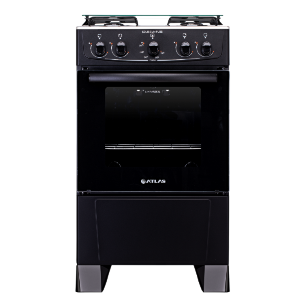 Fogao Atlas com Mesa de Inox Coliseum Plus 4 Bocas com Acendimento Manual Preto-ecb6e55b-228e-493b-be75-59c270c4a4aa