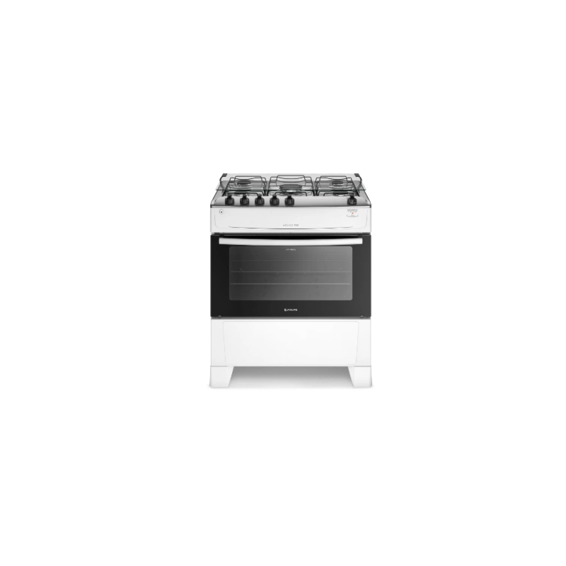 Fogao Atlas com Mesa de Inox Monaco Top 5 Bocas Branco
