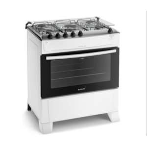 Fogao Atlas com Mesa de Inox Monaco Top 5 Bocas Branco