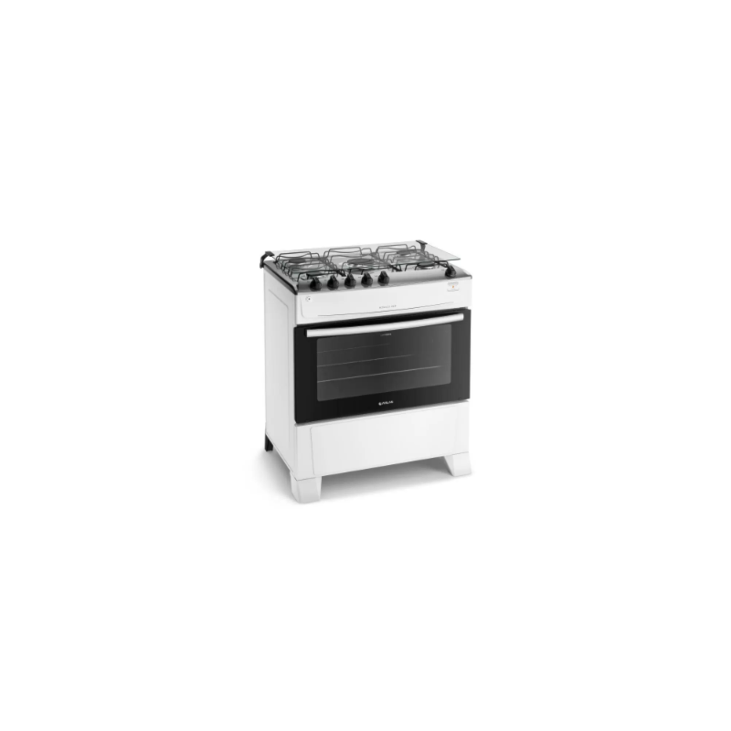 Fogao Atlas com Mesa de Inox Monaco Top 5 Bocas Branco