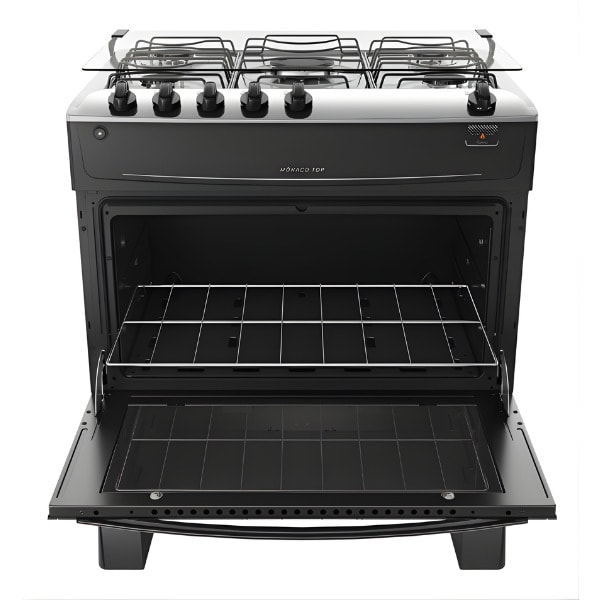 Fogao Atlas com Mesa de Inox Monaco Top 5 Bocas com Acendimento Automatico Preto-288901cd-6998-4615-856b-e94ad191e761