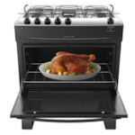 Fogao Atlas com Mesa de Inox Monaco Top 5 Bocas com Acendimento Automatico Preto