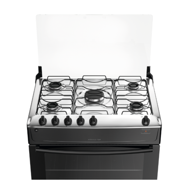 Fogao Atlas com Mesa de Inox Monaco Top 5 Bocas com Acendimento Automatico Preto-128407da-60f4-4929-a5c1-034acd9b944e