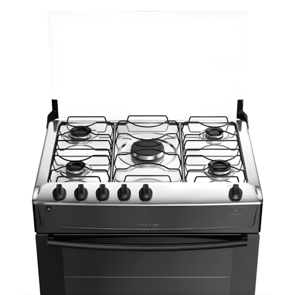 Fogao Atlas com Mesa de Inox Monaco Top 5 Bocas com Acendimento Automatico Preto-d099b006-56fa-465e-8507-33311139781a