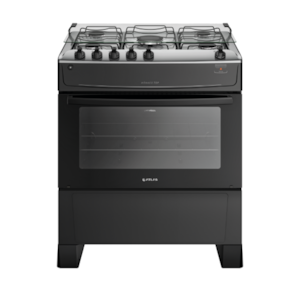 Fogao Atlas com Mesa de Inox Monaco Top 5 Bocas com Acendimento Automatico Preto