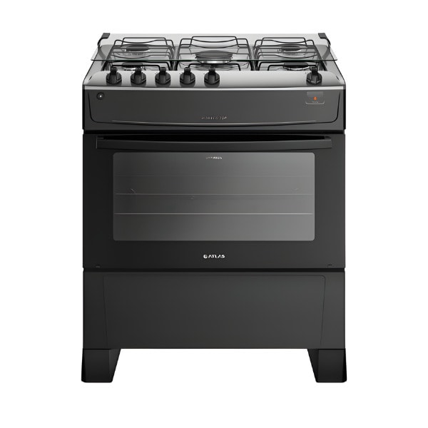 Fogao Atlas com Mesa de Inox Monaco Top 5 Bocas com Acendimento Automatico Preto-7a802f03-ab9a-4b63-afa9-4d159b84e51f