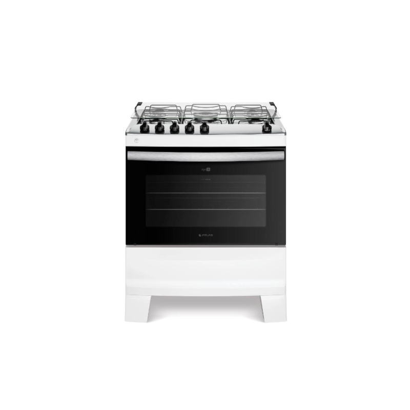 Fogao Atlas Mesa de Inox Agile com 5 Bocas Acendimento Automatico Branco