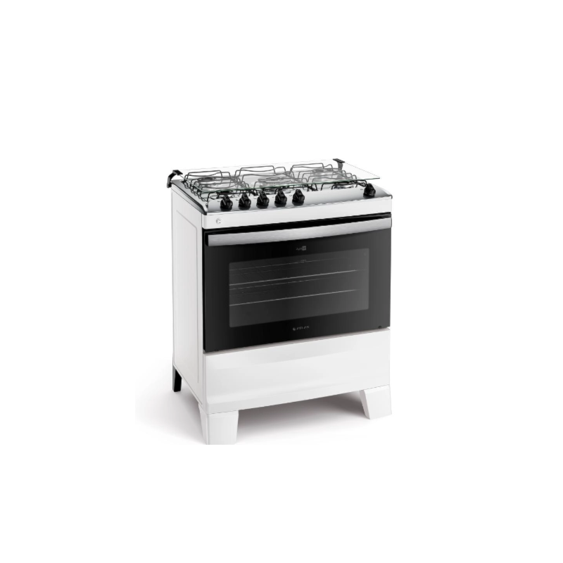 Fogao Atlas Mesa de Inox Agile com 5 Bocas Acendimento Automatico Branco