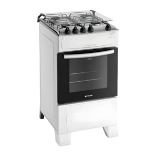 Fogao Atlas Mesa de Inox Monaco Top 4 Bocas Acentimento Automatico Branco