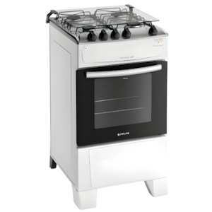 Fogao Atlas Mesa de Inox Monaco Top 4 Bocas Acentimento Automatico Branco