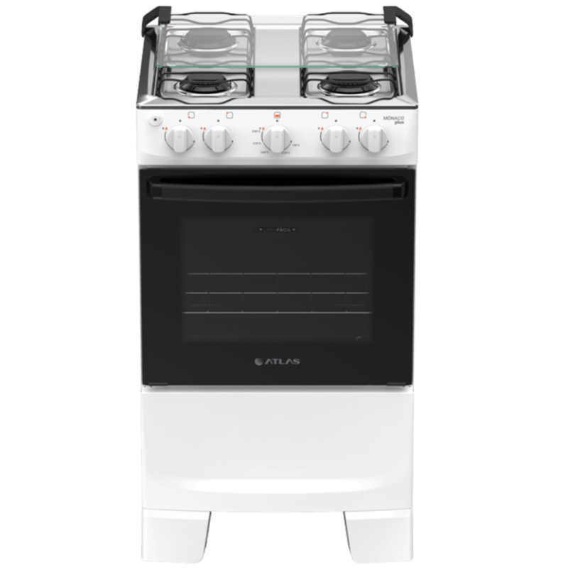 Fogao Atlas Mesa Inox Monaco PLUS 4 Bocas Acendimento Automatico Branco-b8376067-358d-440e-9a79-8b2918b3699b