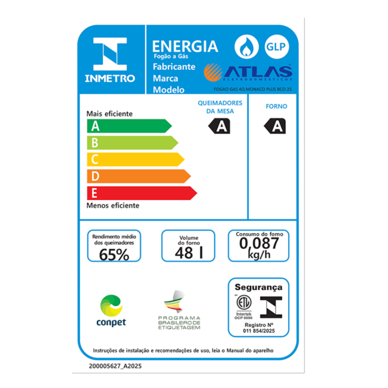 Fogao Atlas Mesa Inox Monaco PLUS 4 Bocas Acendimento Automatico Branco-a73cb0d3-d717-49b4-b755-c45c1bba6aec
