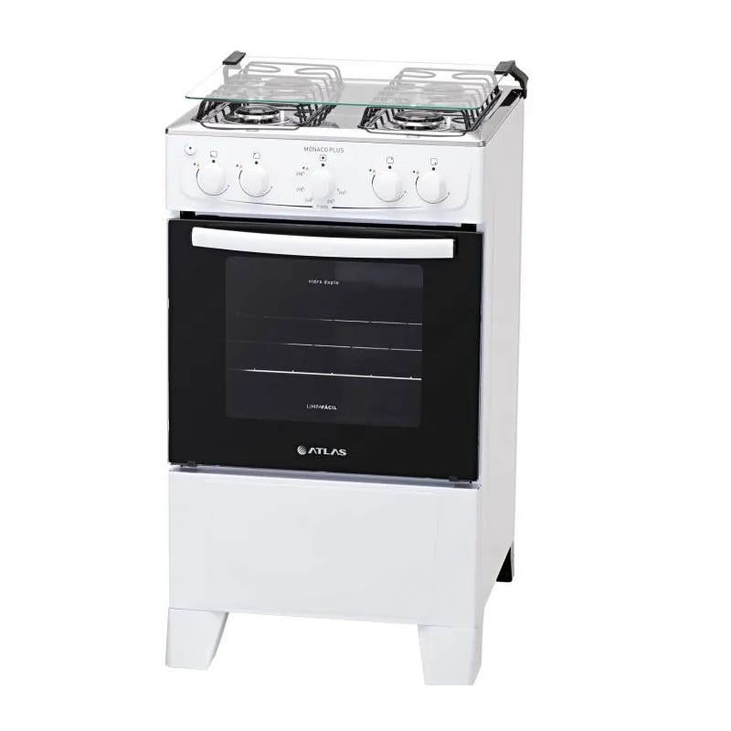 Fogao Atlas Mesa Inox Monaco Plus 4 Bocas com Acendimento Automatico Branco