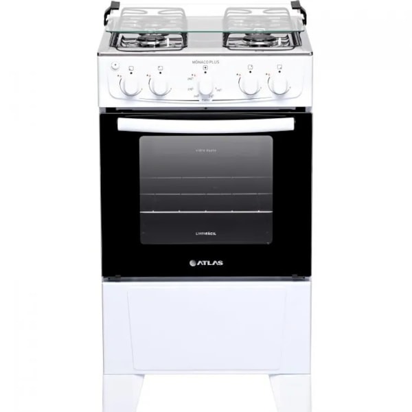 Fogao Atlas Mesa Inox Monaco Plus 4 Bocas com Acendimento Automatico Branco-1354f9fc-d54b-475b-b59f-a87a8c69a35f
