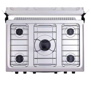 Fogao Atlas Mesa Inox Monaco Plus 5 Bocas Acendimento Automatico Preto