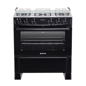 Fogao Atlas Mesa Inox Monaco Plus 5 Bocas Acendimento Automatico Preto