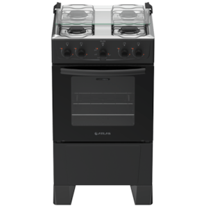 Fogão Atlas Milão 4 Bocas Mesa Inox Acendimento Manual Preto