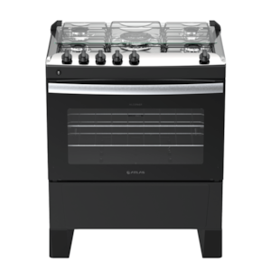 Fogão Atlas Milão Fast 5 Bocas Mesa Inox Acendimento Automático Bivolt Preto