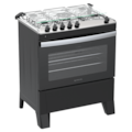 Fogão Atlas Milão Fast 5 Bocas Mesa Inox Acendimento Automático Bivolt Preto-89e87a0c-ec37-48cb-b364-1b7275e894a3