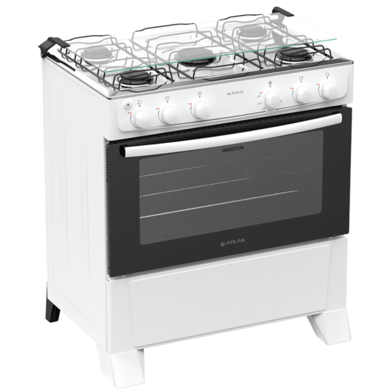 Fogão Atlas Milão Plus 5 Bocas Mesa Inox Acendimento Automático Bivolt Branco-cf6cbf97-ec0b-4350-bb1d-969c95600ded