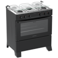 Fogão Atlas Milão Plus 5 Bocas Mesa Inox Acendimento Automático Bivolt Preto-6a817c56-0d13-4347-882a-d216e7397925