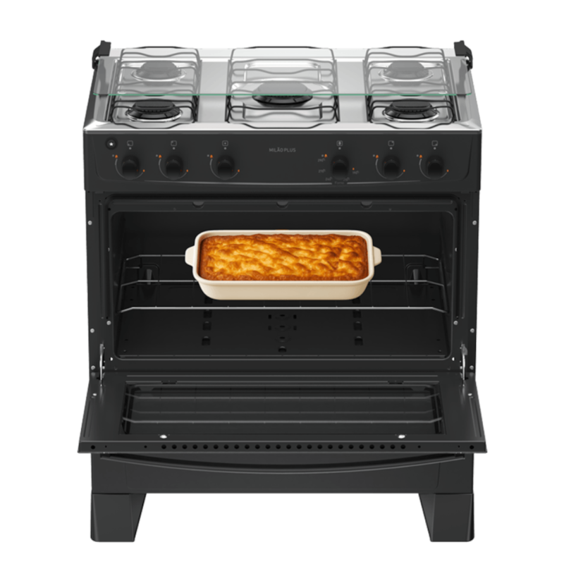 Fogão Atlas Milão Plus 5 Bocas Mesa Inox Acendimento Automático Bivolt Preto-a98b3abd-aee4-4ec1-b66e-47bcbe5e5509