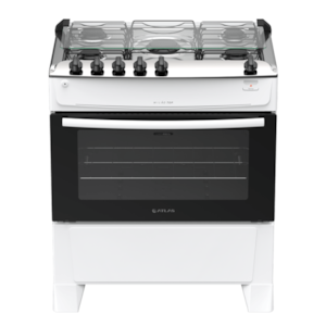 Fogão Atlas Milão Top 5 Bocas Mesa Inox Acendimento Automático Bivolt Branco