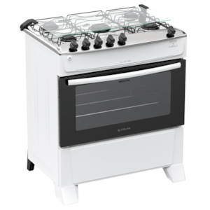 Fogão Atlas Milão Top 5 Bocas Mesa Inox Acendimento Automático Bivolt Branco