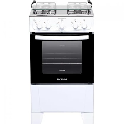 Fogao Atlas Monaco Plus Gas Mesa Inox 4 Bocas Branco 