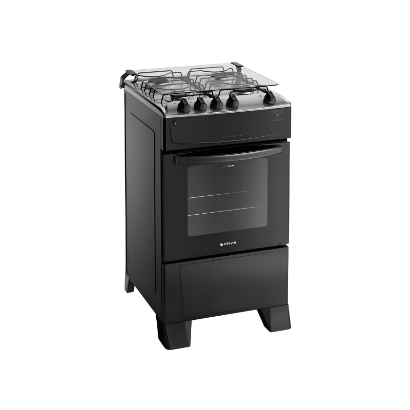 Fogão Atlas Mônaco Top 4 Bocas Inox Preto-1258d3a4-114d-4ec4-866d-df97e0775240