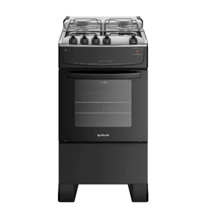 Fogao Atlas Monaco Top com Mesa de Inox 4 Bocas Preto