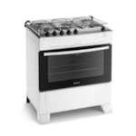 Fogao Atlas Monaco Top com Mesa de Inox 5 Bocas Branco