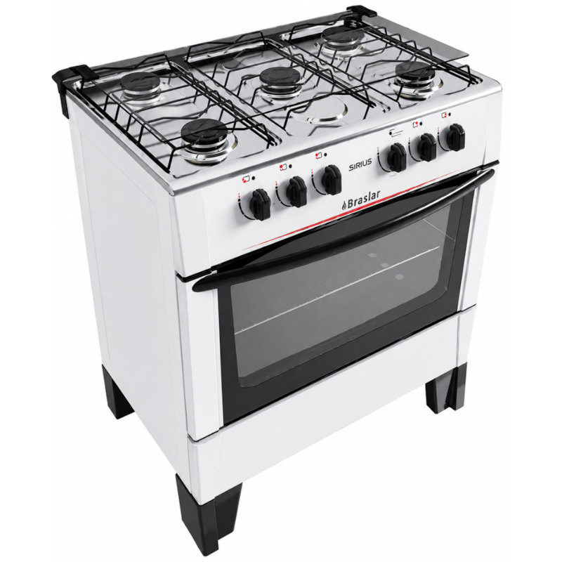 Fogao Braslar com Mesa de Inox Sirius 5 Bocas Branco-db90f71c-08ab-4ec3-a390-13101843b753