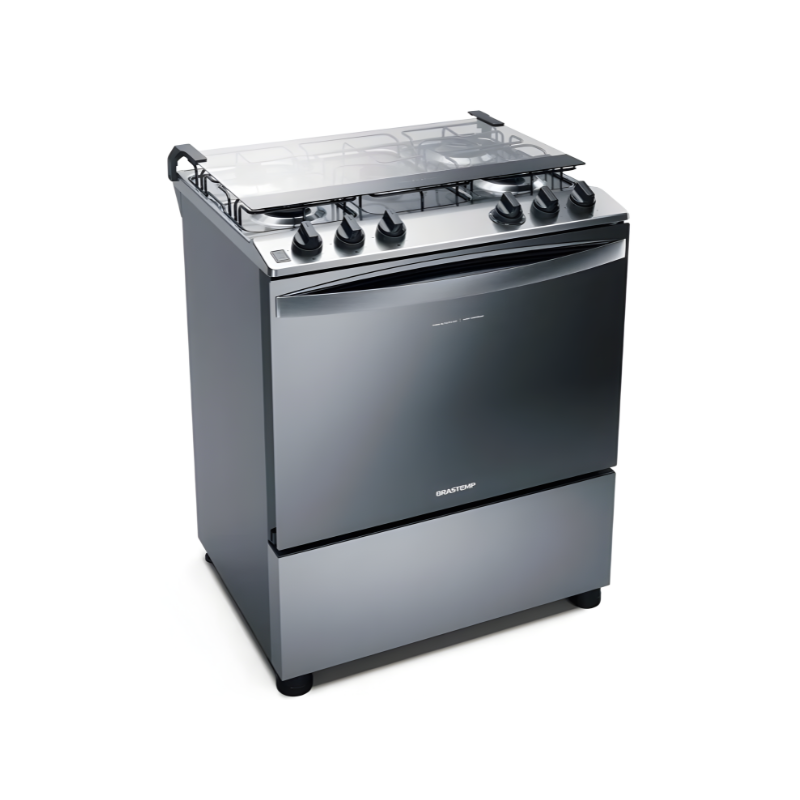 Fogao Brastemp com Mesa de Inox 5 Bocas com Acendimento Automatico 127/220V Inox
