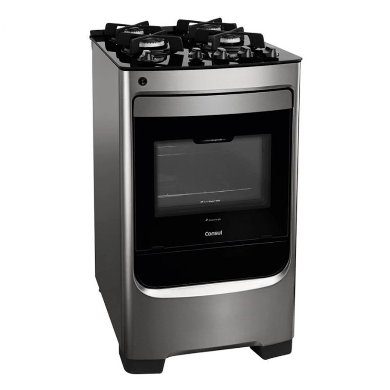 Fogão Consul 4 Bocas Inox Mesa de Vidro com Acendimento Automático-ea7aa712-4942-43be-94e6-bfdabf351e3b