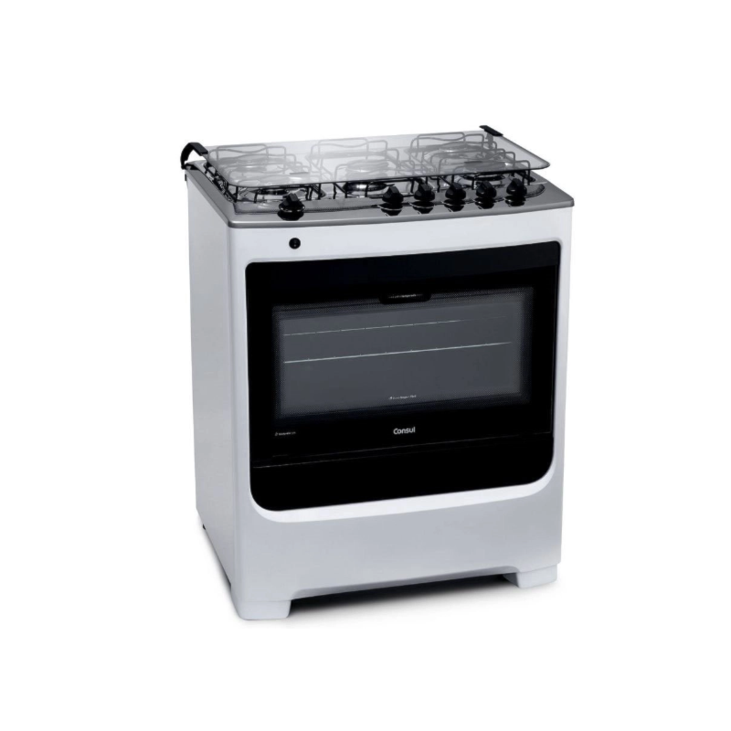 Fogao Consul Mesa de Inox FS 5 Bocas Com Acendimento Automatico 127/220V Branco