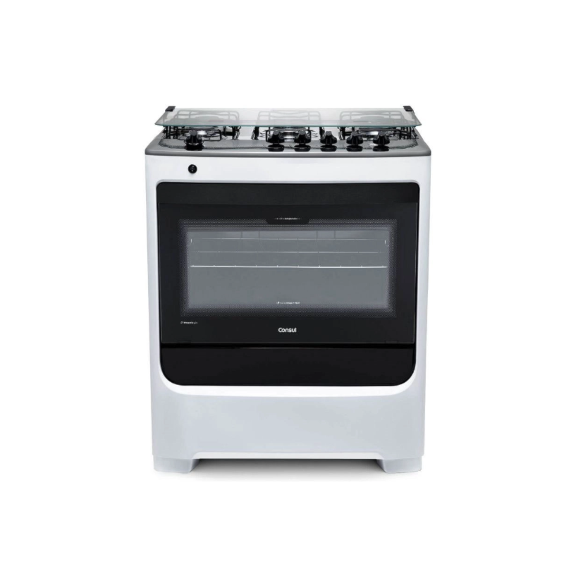 Fogao Consul Mesa de Inox FS 5 Bocas Com Acendimento Automatico 127/220V Branco