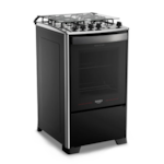Fogao Dako com Mesa de Inox Magister 4 Bocas com Acendimento Automatico Preto