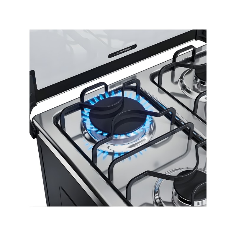 Fogao Dako com Mesa de Inox Magister 4 Bocas com Acendimento Automatico Preto-5d0dec8b-3f3d-4977-a865-69c8b1f26ade