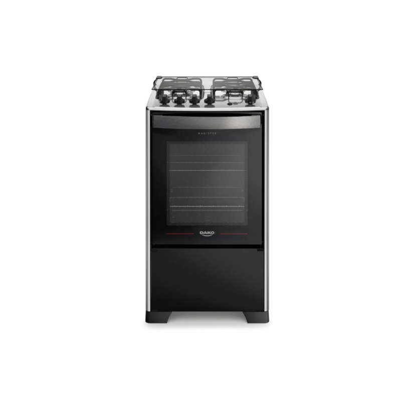Fogao Dako com Mesa de Inox Magister 4 Bocas com Acendimento Automatico Preto