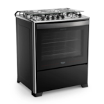 Fogao Dako com Mesa de Inox Magister 5 Bocas com Acendimento Automatico Preto