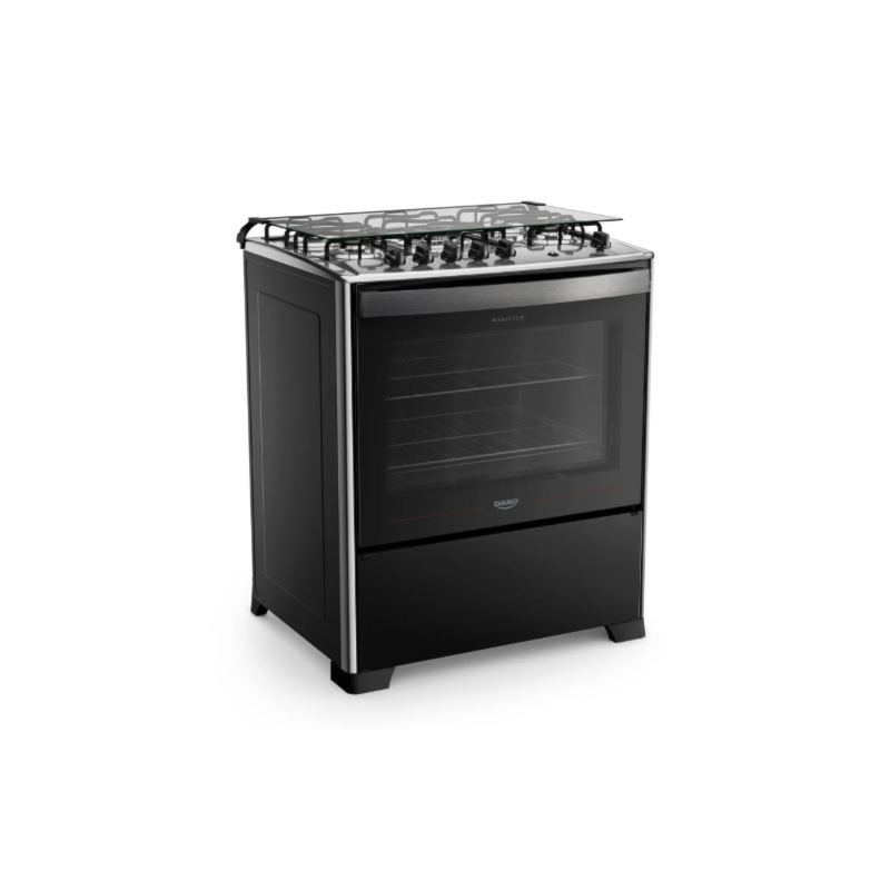 Fogao Dako com Mesa de Inox Magister 5 Bocas com Acendimento Automatico Preto