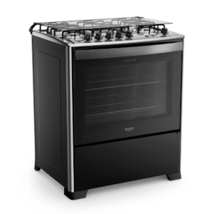 Fogao Dako com Mesa de Inox Magister 5 Bocas com Acendimento Automatico Preto