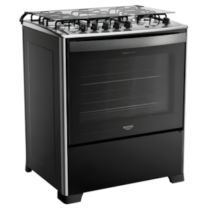 Fogao Dako com Mesa de Inox Magister 5 Bocas com Acendimento Automatico Preto