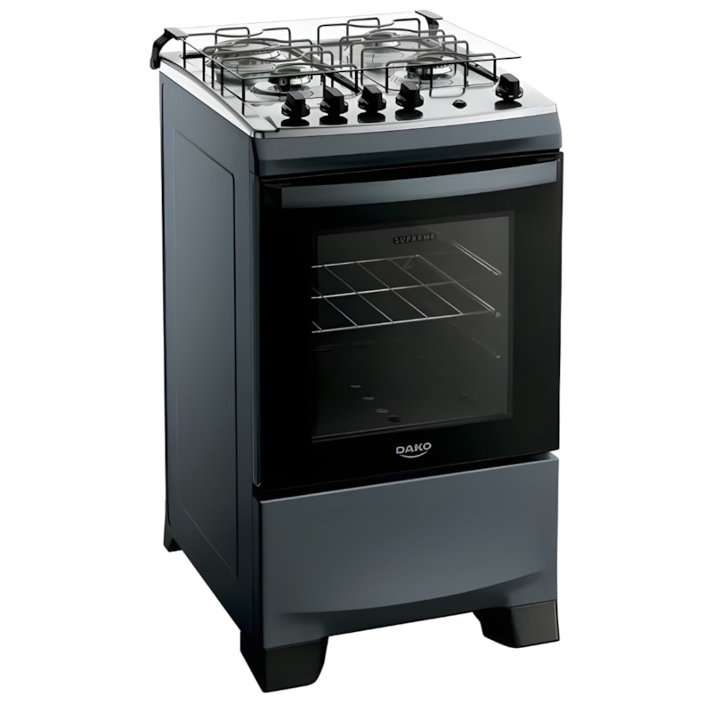 Fogao Dako Com Mesa De Inox Supreme 4 Bocas Com Acedimento Automatico Titanium-d9aea09b-142f-4a50-842c-bffeb9e7f1c7