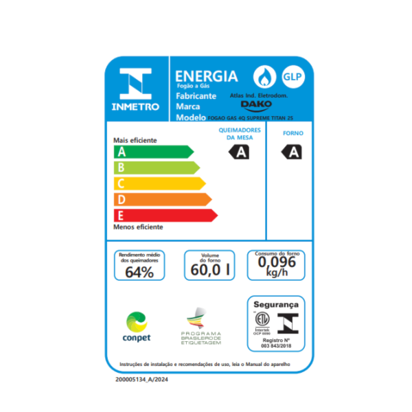 Fogao Dako Com Mesa De Inox Supreme 4 Bocas Com Acedimento Automatico Titanium-21a32390-f93c-4298-bda8-d1868d926608