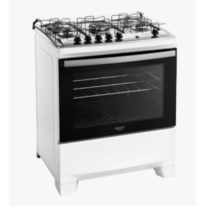 Fogao Dako com Mesa de Inox Supreme 5 Bocas com Acendimento Automatico e Tripla Chama Branco