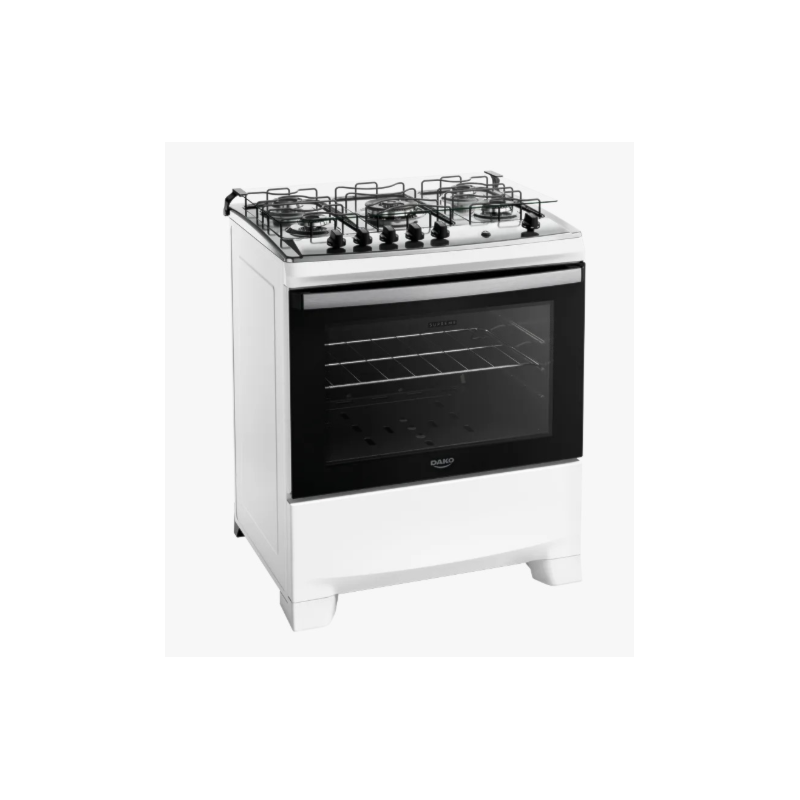 Fogao Dako com Mesa de Inox Supreme 5 Bocas com Acendimento Automatico e Tripla Chama Branco