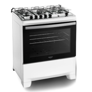 Fogao Dako com Mesa de Inox Supreme 5 Bocas com Acendimento Automatico e Tripla Chama Branco